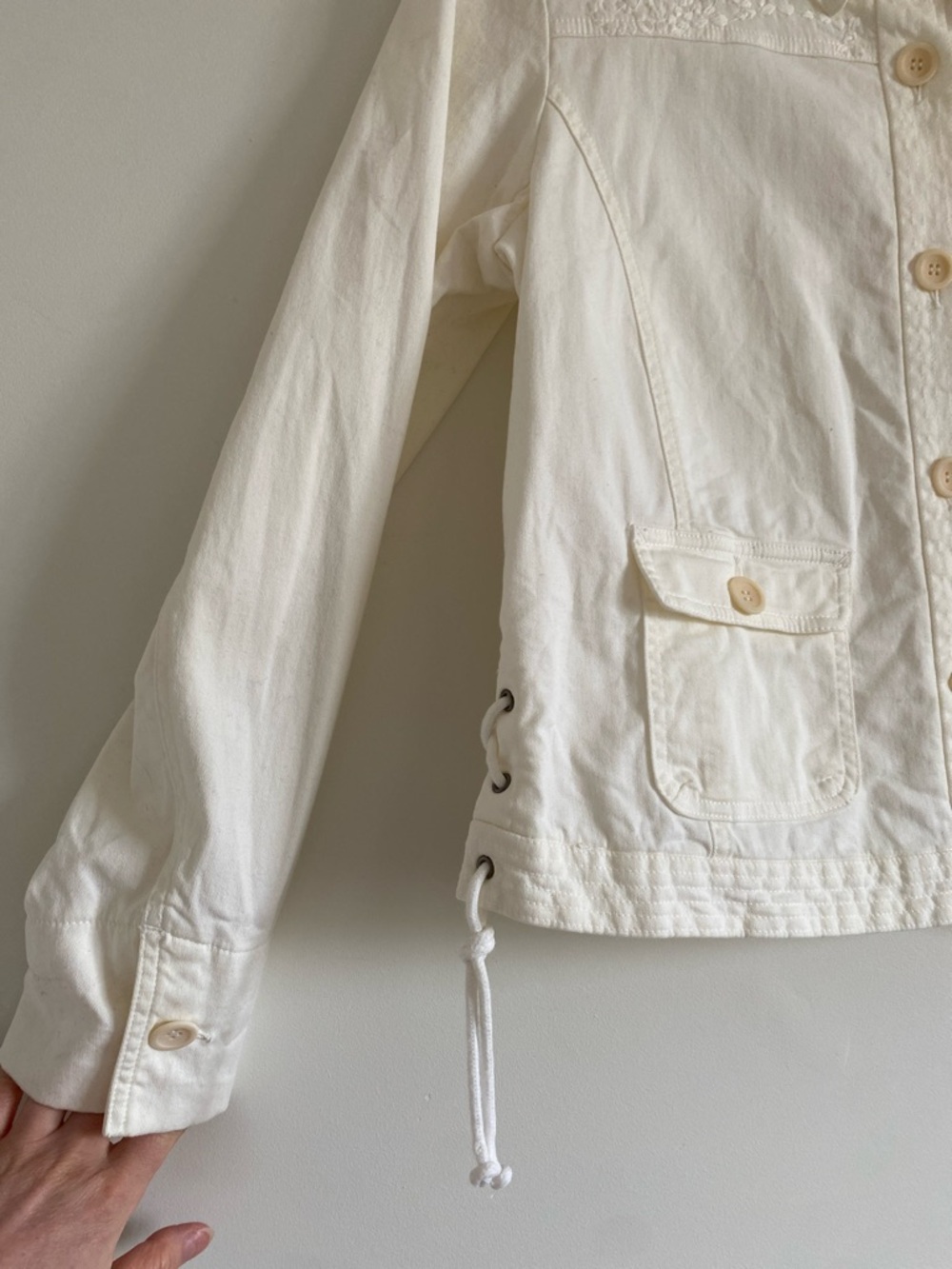 Gérard Darel Embroidered Utility Jacket | Cotton Twill | Size 44 - Picture 5 of 9